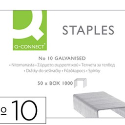 Caja 1.000 grapas Q-Connect nº 10 galvanizadas