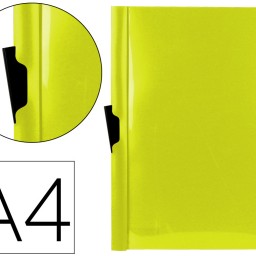 Carpeta dossier pinza lateral Liderpapel A4 polipropileno amarillo flúor 30 hojas