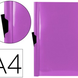 Carpeta dossier pinza lateral Liderpapel A4 polipropileno lavanda 30 hojas