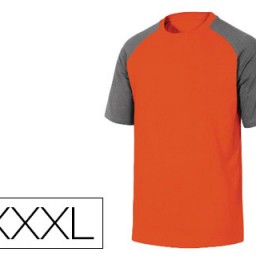 Camiseta de algodón color naranja-gris talla 3XL