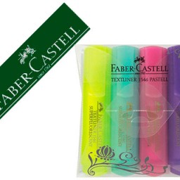 4 marcadores fluorescentes Faber 1546 colores pastel surtidos