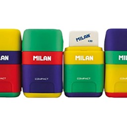 Sacapuntas Milan Compact plástico 2 orificios con goma