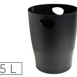 Papelera plástico Exacompta ecoblack negro 15 l.