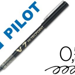 Bolígrafo roller Pilot V-7 punta aguja tinta negra 0,7 mm.