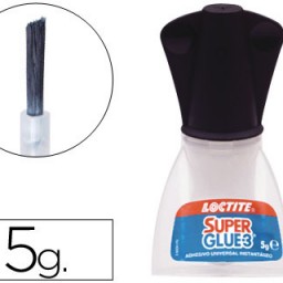 Pegamento adhesivo instantáneo Loctite Super Glue con pincel 5g.