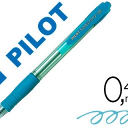 Bolígrafo Pilot Super Grip rosa tinta azul