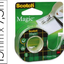 Miniportarrollos Scotch con cinta adhesiva invisible 7,5m.x19 mm.