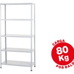 Estantería ar storage metálica blanca 5 estantes 80 Kg.