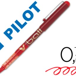 Bolígrafo roller Pilot V-ball tinta roja 0,7 mm.