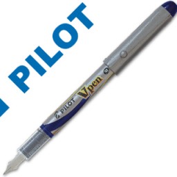 Pluma Pilot V pen desechable plata tinta azul