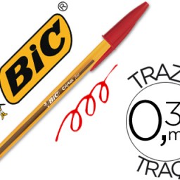 Bolígrafo Bic Cristal punta fina tinta roja