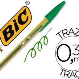 Bolígrafo Bic Cristal punta fina tinta verde