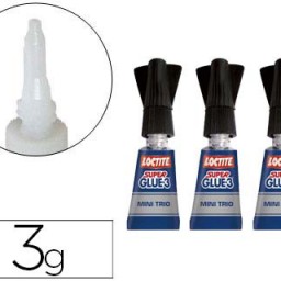 Pegamento adhesivo instantáneo Loctite Super Glue mini trío 3x1g.