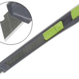Cúter Q-Connect cuchilla estrecha negro/verde