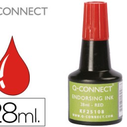 Frasco tinta tampón Q-Connect rojo 28 ml.