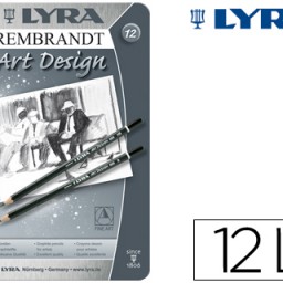 12 lápices de grafito Lyra Rembrand Art Design 12 graduaciones