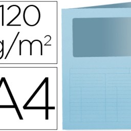 Subcarpeta cartulina Q-Connect A4 azul con ventana