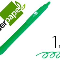 Bolígrafo Liderpapel Gummy Touch tinta verde