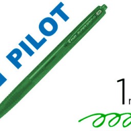 Bolígrafo Pilot Super Grip G tinta verde sujeción de caucho