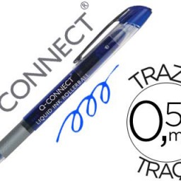 Bolígrafo roller Q-Connect tinta azul 0,5 mm.