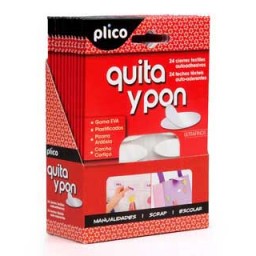 24 piezas de velcro autoadhesivo ovalado Plico color blanco 35x12mm.