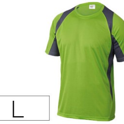 Camiseta manga corta cuello redondo color verde-gris talla L