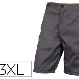 Pantalón bermuda de trabajo 5 bolsillos color gris verde talla XXL