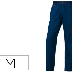 Pantalón de trabajo 5 bolsillos color azul naranja talla M