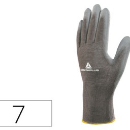 Guantes poliéster y poliuretano gris talla 7 S