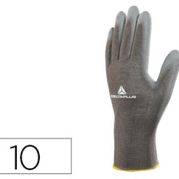 Guantes poliéster y poliuretano gris talla 10 XL