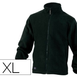 Chaqueta polar con cremallera 2 bolsillos negra talla XL