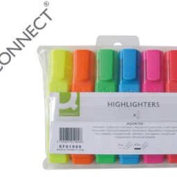 6 marcadores fluorescentes Q-Connect colore surtidos