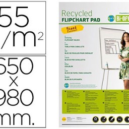 Bloc congreso Bi-Office 65x98cm. 20 hojas papel reciclado 55g/m²  liso